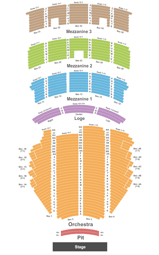 Paramount Theatre Wicked Seating Chart